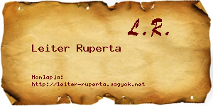 Leiter Ruperta névjegykártya